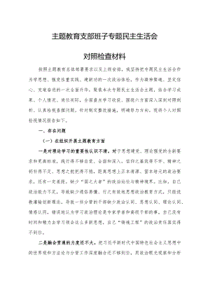 主题教育支部班子专题民主生活会对照检查材料（开展主题教育6个方面）.docx