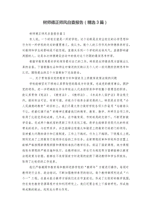 树师德正师风自查报告（精选3篇）.docx