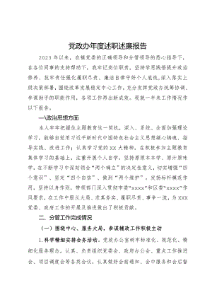 党政办主任2023年度述职述廉报告.docx