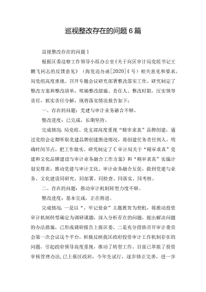 巡视整改存在的问题6篇.docx