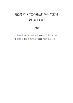 商务局2023年工作总结和2024年工作计划汇编（2篇）.docx