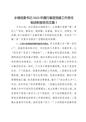 乡镇党委书记2023年履行基层党建工作责任制述职报告2篇.docx