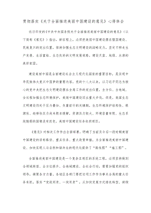 贯彻落实《关于全面推进美丽中国建设的意见》心得体会.docx