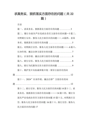 2024求真务实、狠抓落实方面存在的问题（共22篇）汇编.docx