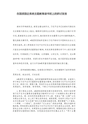在国资国企系统主题教育读书班上的研讨发言.docx