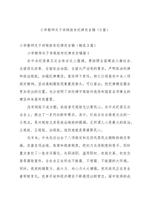 小学教师关于讲规矩有纪律发言稿（3篇）.docx