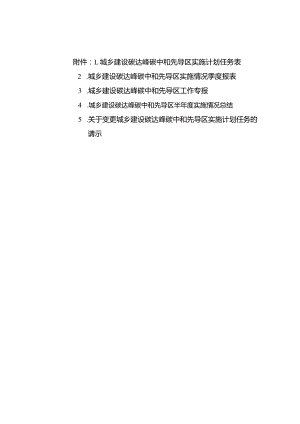 城乡建设碳达峰碳中和先导区实施计划任务表、季度报表、工作专报、实施情况总结、任务的请示.docx