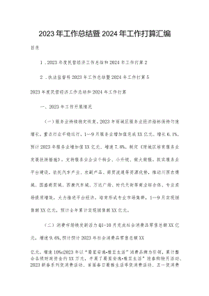 2023年工作总结暨2024年工作打算汇编.docx