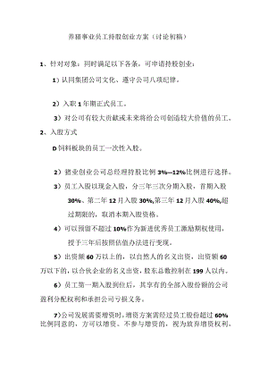 员工持股创业方案讨论稿5定稿.docx