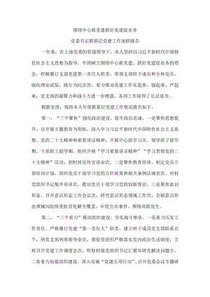 围绕中心抓党建抓好党建促业务党委书记抓基层党建工作述职报告.docx