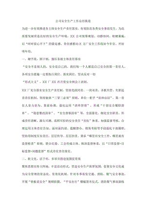 公司安全生产工作总结报道.docx