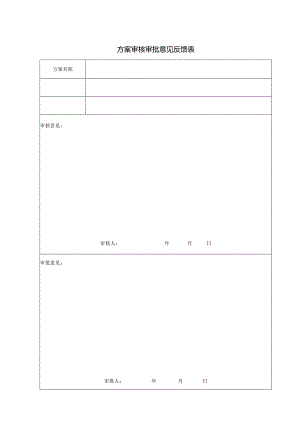 方案审核审批意见反馈表.docx