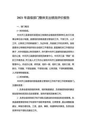 2021年县级部门整体支出绩效评价报告.docx