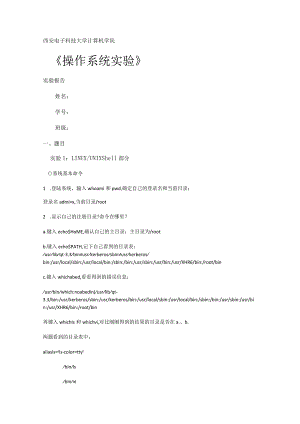 操作系统上机报告.docx