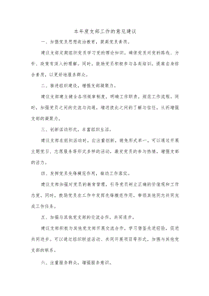 本年度支部工作的意见建议.docx