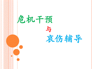 危机干预与哀伤辅导.ppt