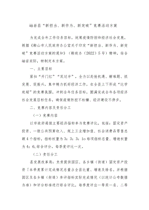 XX县“新担当、新作为、新突破”竞赛活动方案.docx