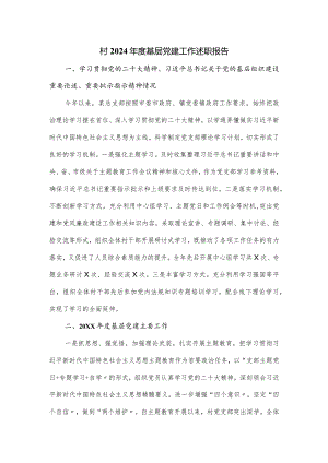 村2024年度基层党建工作述职报告.docx
