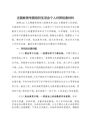 主题教育专题组织生活会个人对照检查材料.docx