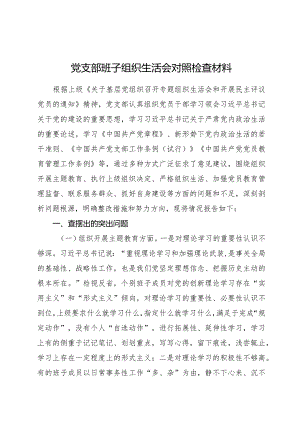 （支部班子）2023年度主题教育专题组织生活会对照检查4700字（抓好自身建设等6个方面）.docx