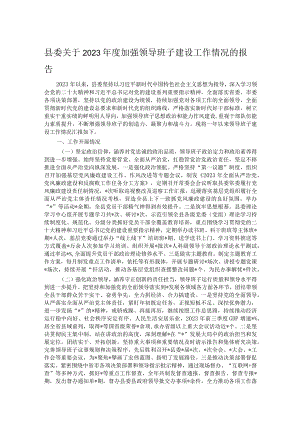 县委关于2023年度加强领导班子建设工作情况的报告.docx