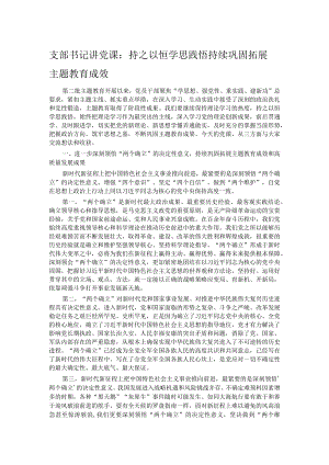 支部书记讲党课：持之以恒学思践悟持续巩固拓展主题教育成效.docx