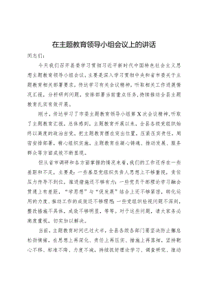 在主题教育领导小组会议上的讲话.docx
