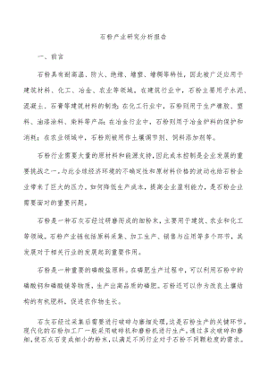 石粉产业研究分析报告.docx