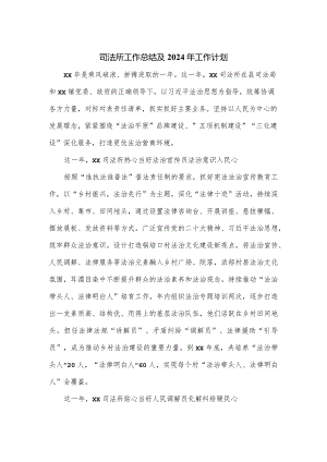 司法所工作总结及2024年工作计划.docx