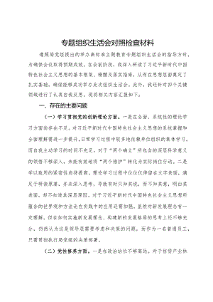 主题教育专题组织生活会个人对照检查材料(5).docx