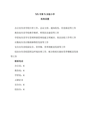 XX市第X实验小学机构设置（2024年）.docx