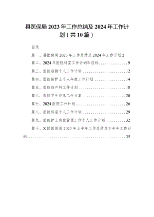 县医保局2023年工作总结及2024年工作计划(10篇合集).docx