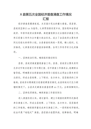 X县第五次全国经济普查清查工作情况汇报.docx