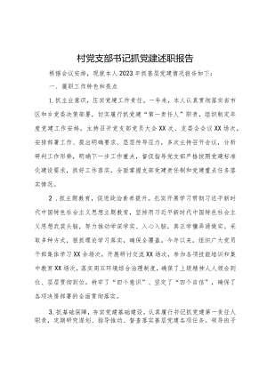 村党支部书记2023年抓党建述职报告.docx