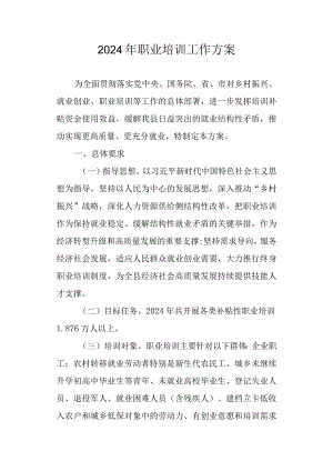 2024年职业培训工作方案.docx