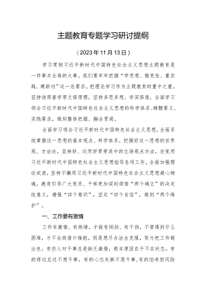 医院院长主题教育专题学习研讨提纲（11月）.docx