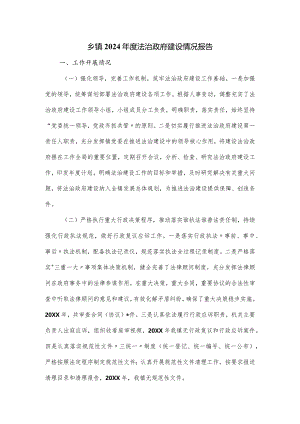乡镇2024年度法治政府建设情况报告.docx