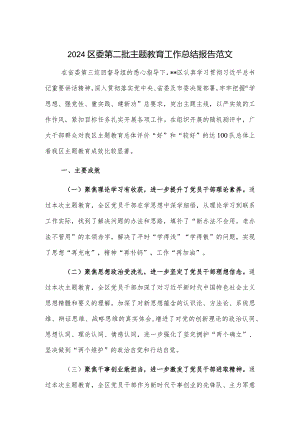 2024区委第二批主题教育工作总结报告范文.docx