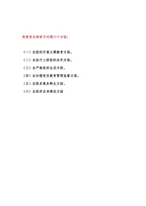 党支部班子在严格组织生活方面检视存在问题12个.docx