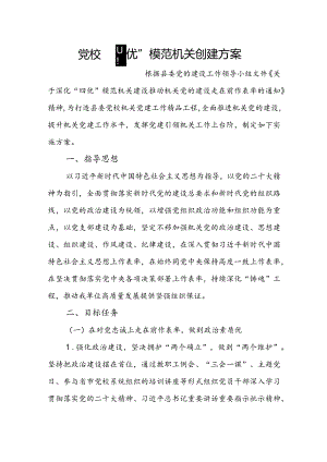 党校“四优”模范机关创建方案.docx