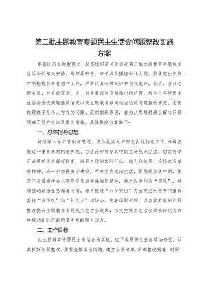 局第二批主题教育专题民主生活会问题整改实施方案.docx