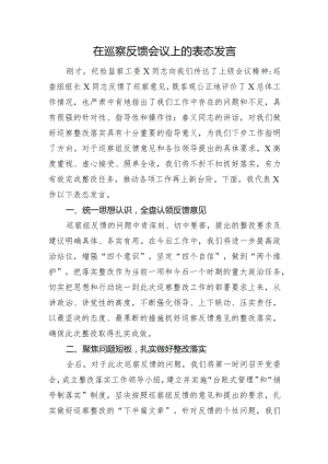 在巡察反馈会议上的表态发言.docx
