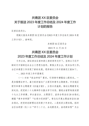 共青团2023年工作总结及2024年工作计划的报告.docx