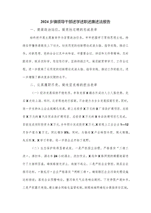 2024乡镇领导干部述学述职述廉述法报告.docx