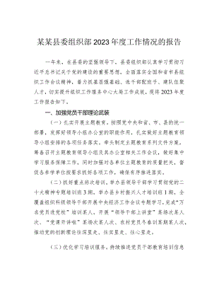 某某县委组织部2023年度工作情况的报告.docx