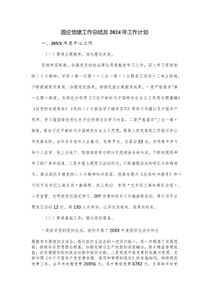 国企党建工作总结及2024年工作计划.docx