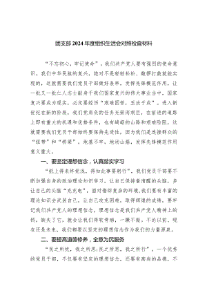 团支部2024年度组织生活会对照检查材料【五篇精选】供参考.docx