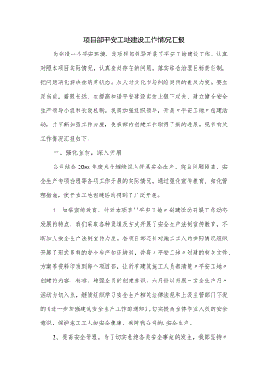 项目部平安工地建设工作情况汇报.docx
