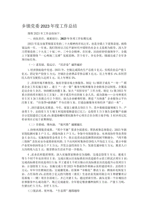 乡镇党委2023年度工作总结.docx