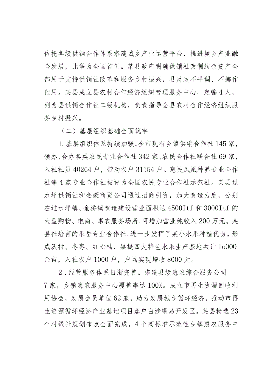某某市关于供销合作社系统围绕乡村振兴战略提升为农服务能力的调研报告.docx_第2页